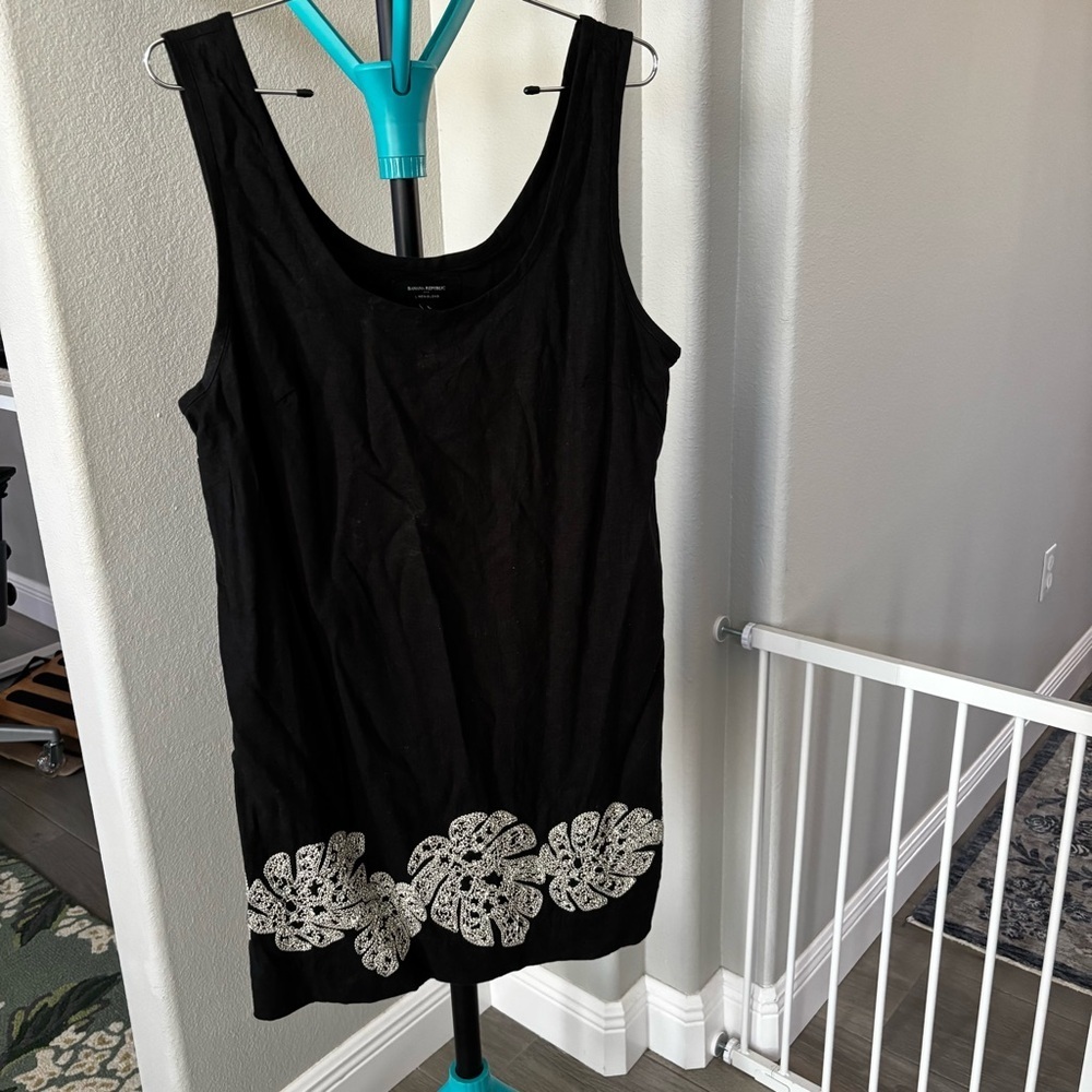 Banana Republic Linen blend Black and White Mini Dress - Picture 2 of 8